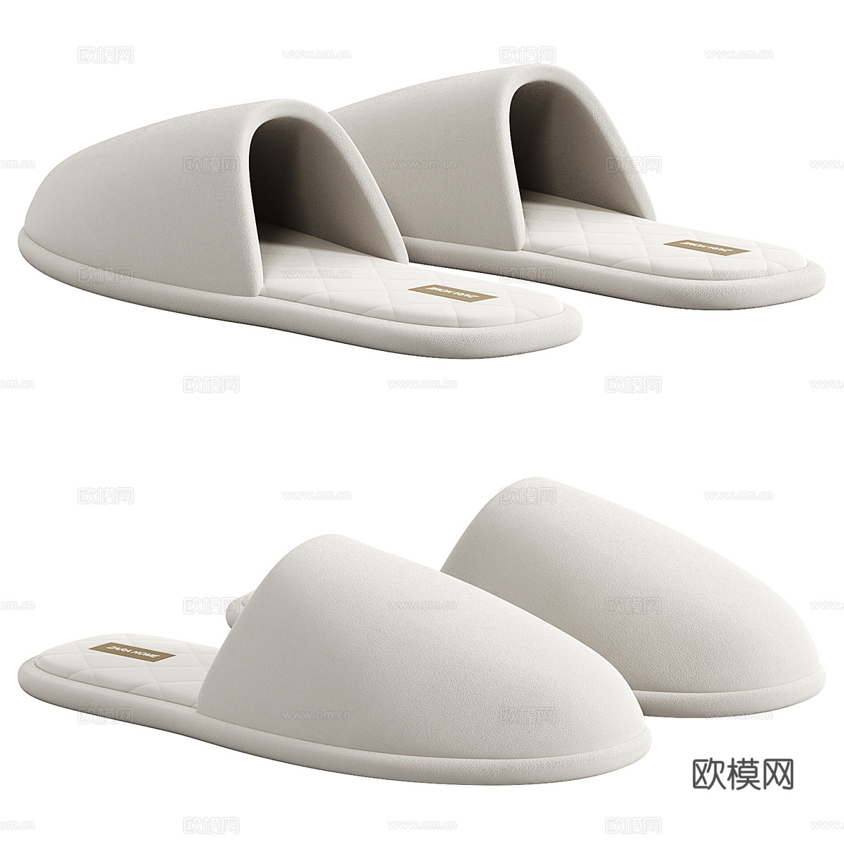 现代布艺拖鞋3d模型