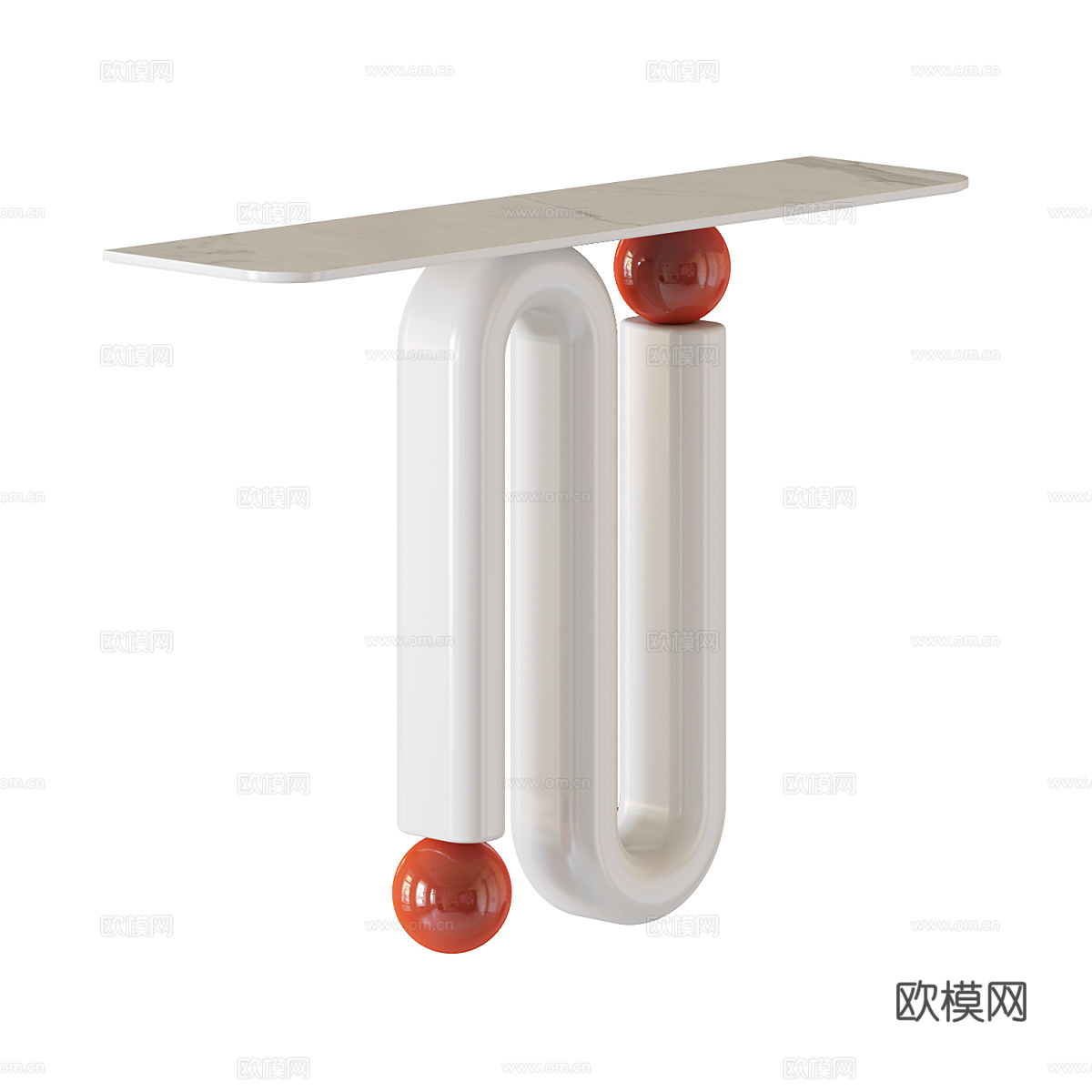 现代大理石端景台 玄关桌3d模型下载（渲染图2）