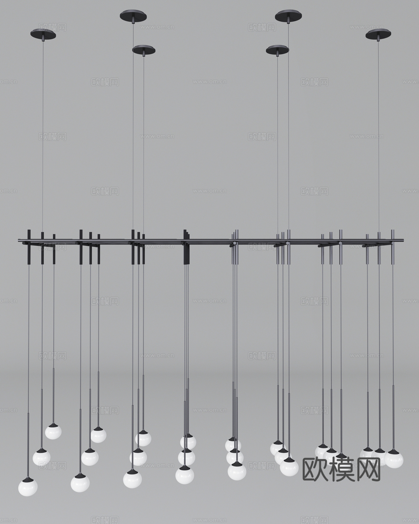 工业风工业吊灯操作间吊灯3d模型下载（渲染图2）