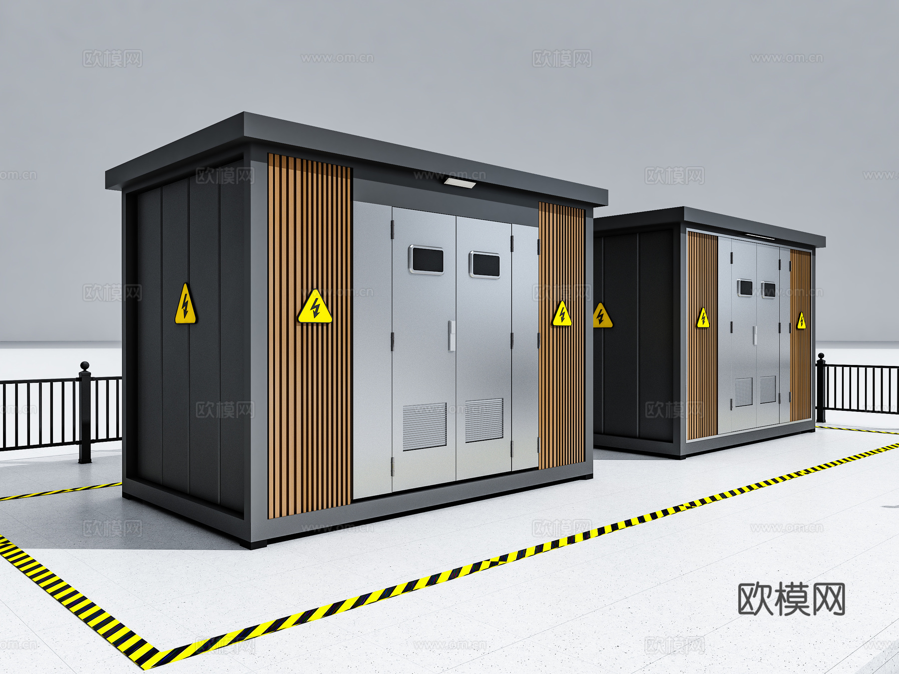 北欧箱变 配电房 电箱 变压房 配电箱3d模型下载