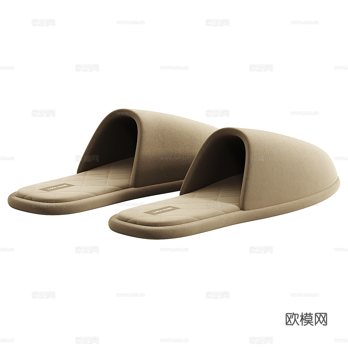 现代布艺拖鞋3d模型