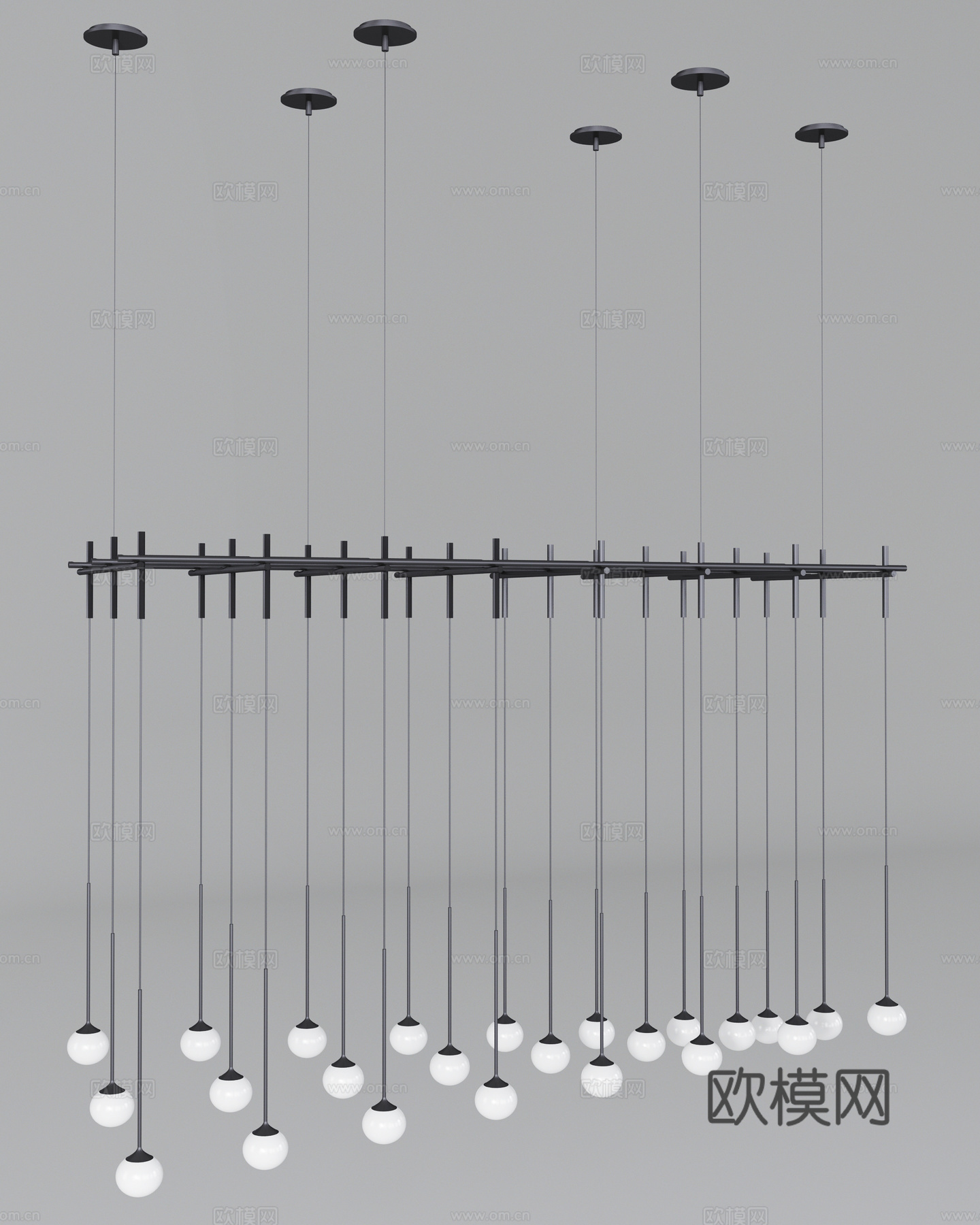 工业风工业吊灯操作间吊灯3d模型下载（渲染图3）