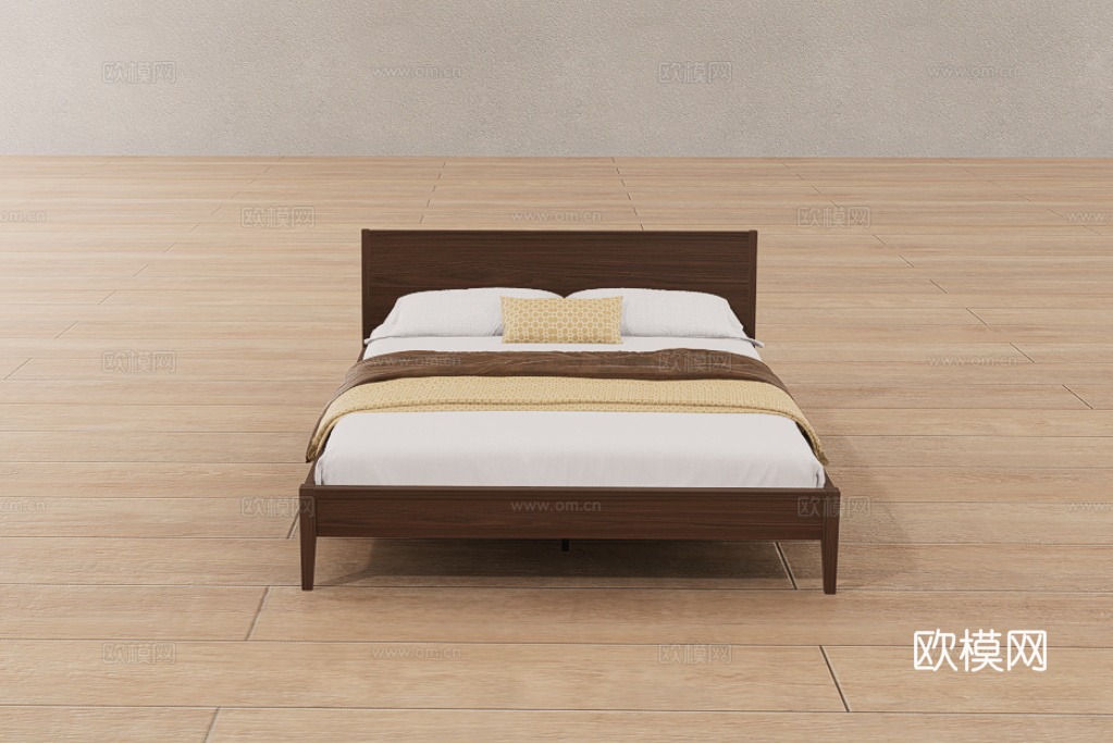 双人床su模型下载（渲染图1）