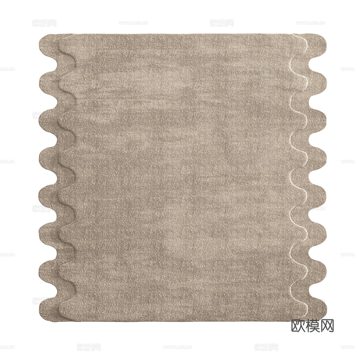 现代奶油风马曼地毯3d模型下载（渲染图3）