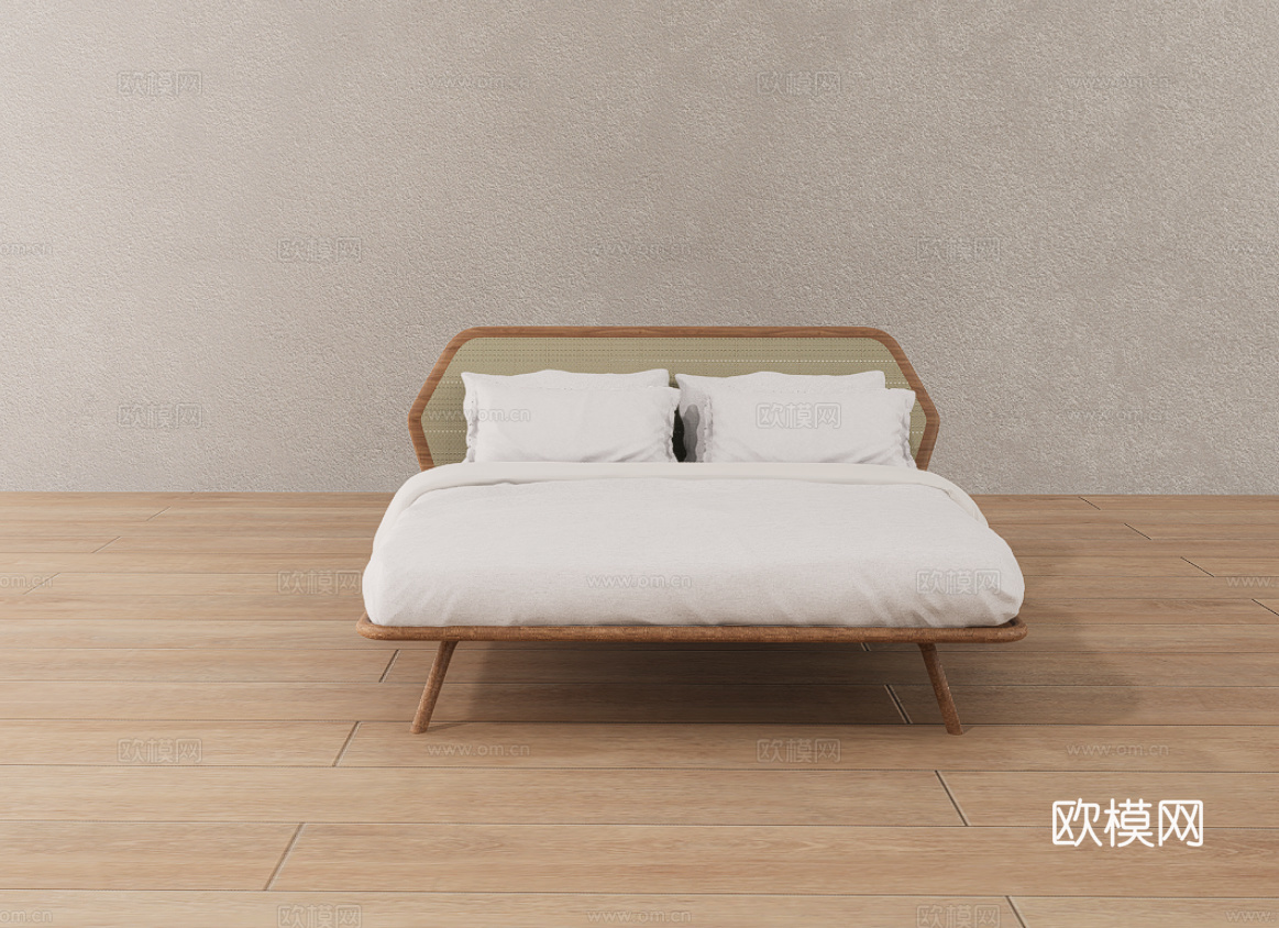 双人床su模型下载（渲染图1）