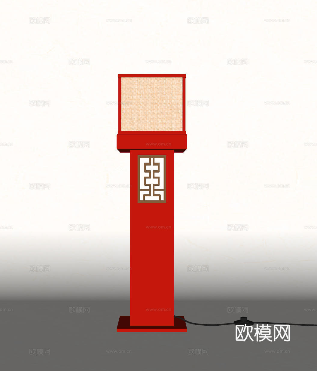 新中式国潮落地灯 烛台su模型