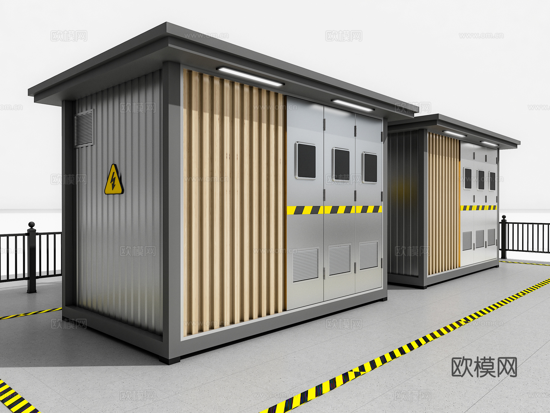 北欧箱变 配电房 电箱 变压房 配电箱3d模型下载