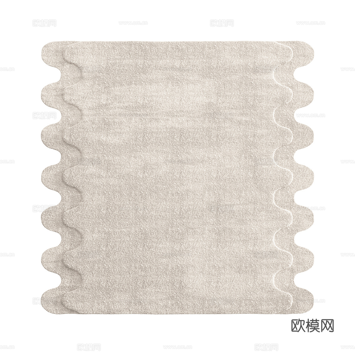 现代奶油风马曼地毯3d模型下载（渲染图4）