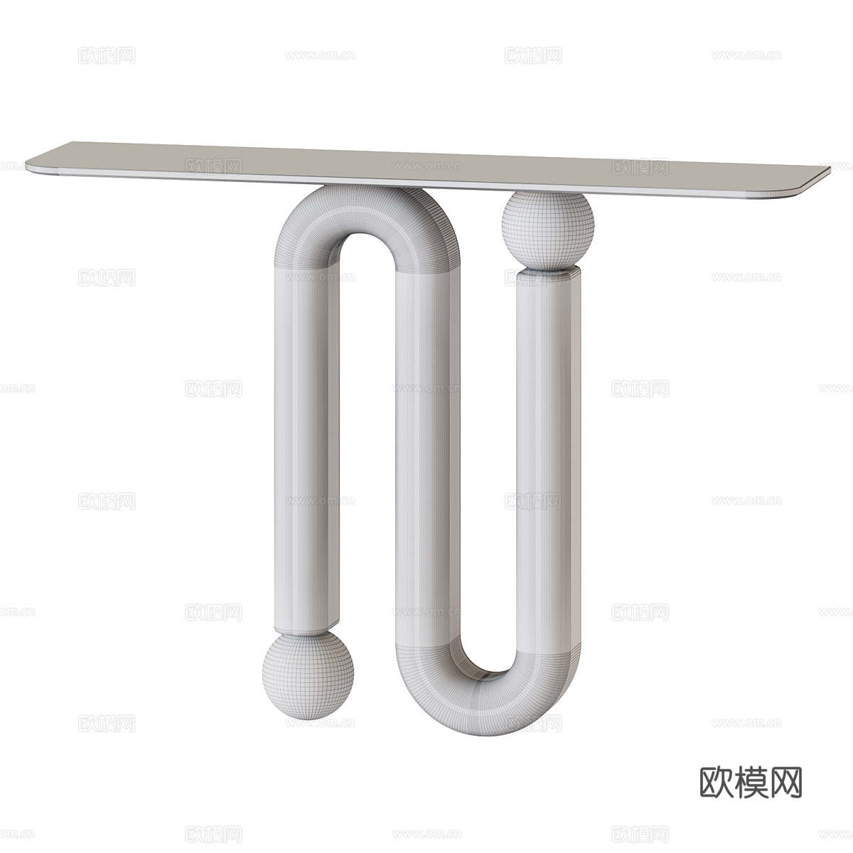 现代大理石端景台 玄关桌3d模型下载（渲染图4）