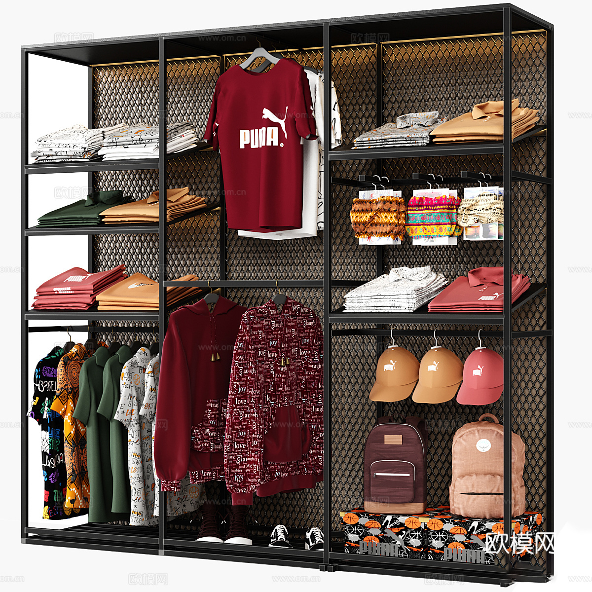 现代服装店衣架3d模型