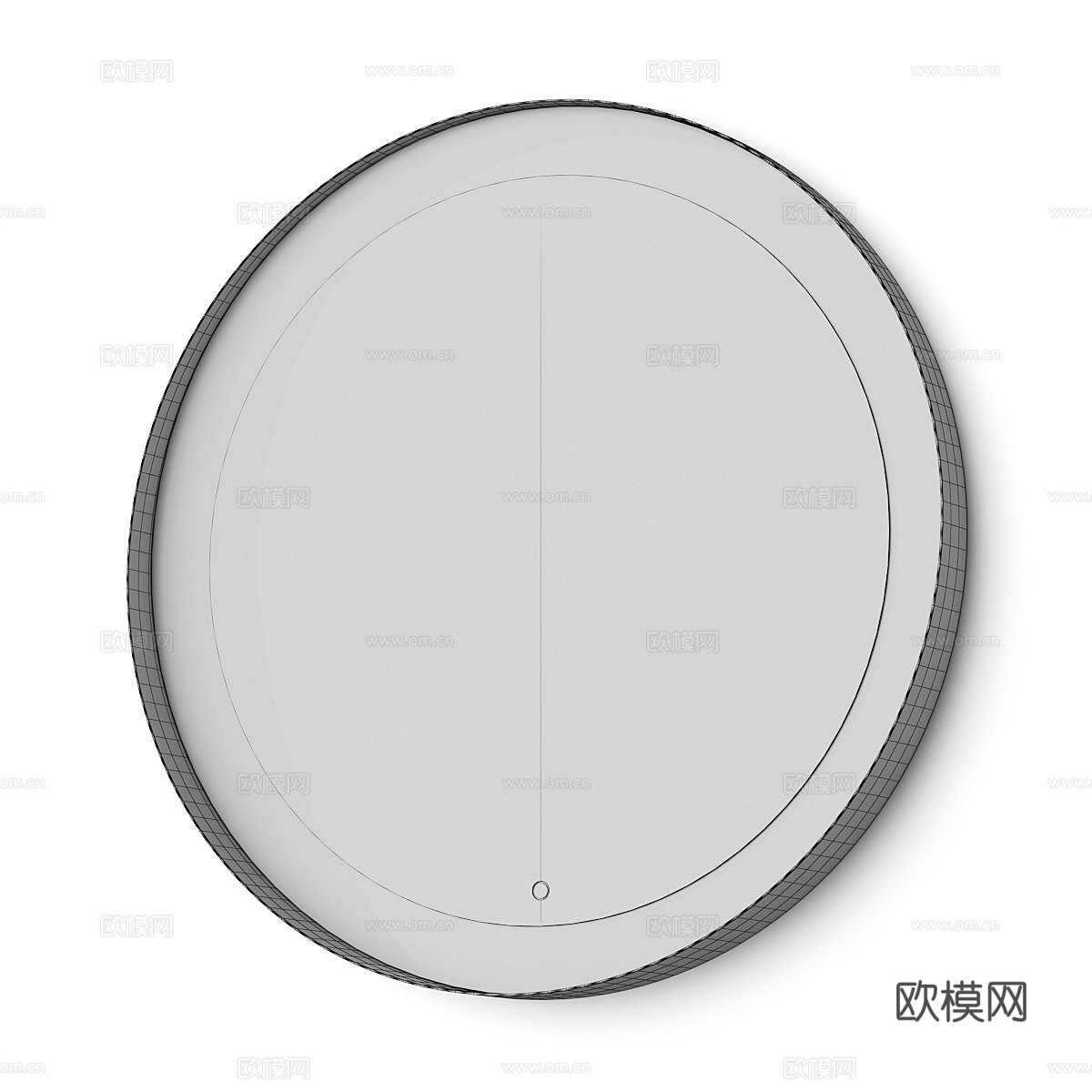 现代轻奢弧形发光梳妆镜3d模型下载（渲染图4）