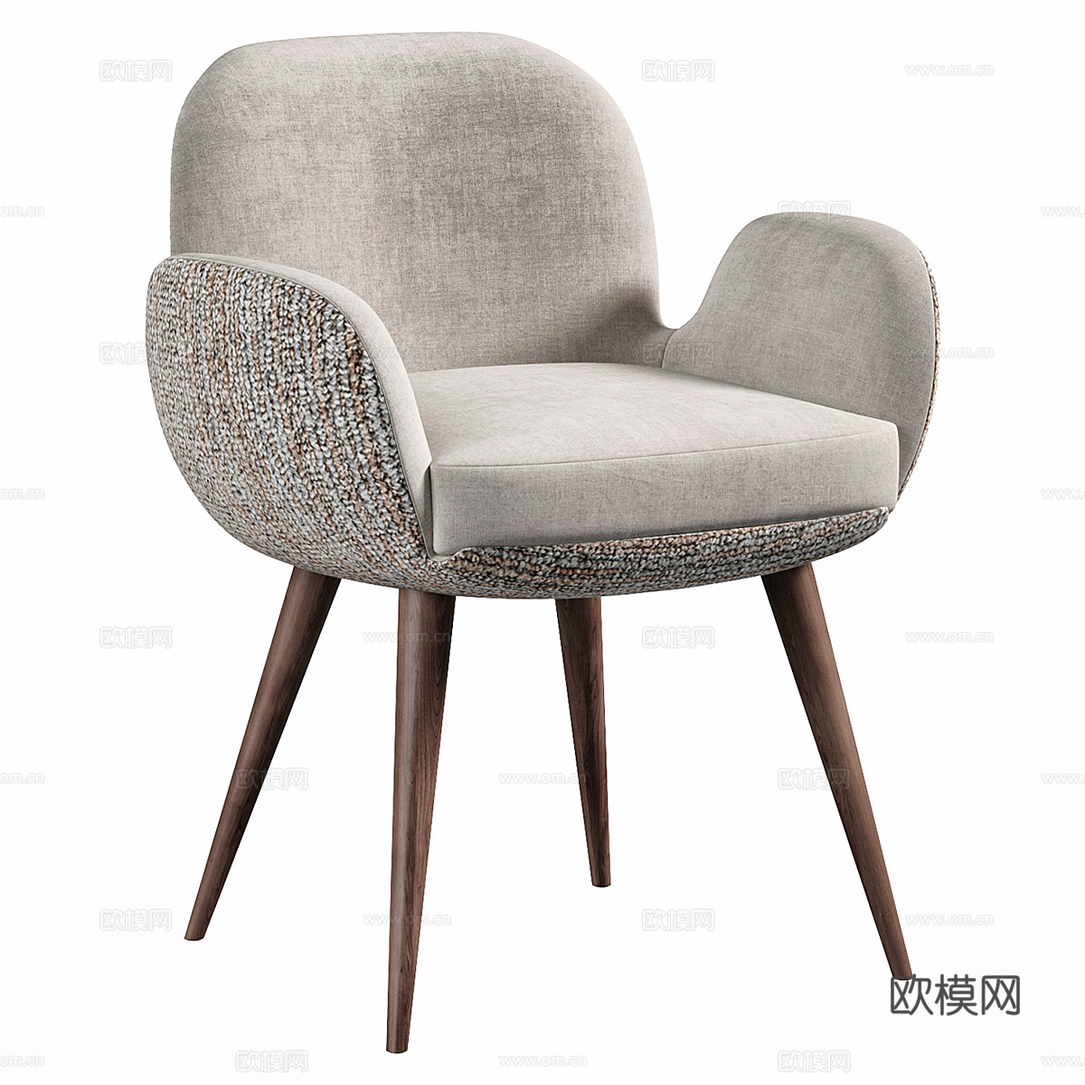 现代意式 Atila 单椅3d模型下载（渲染图1）