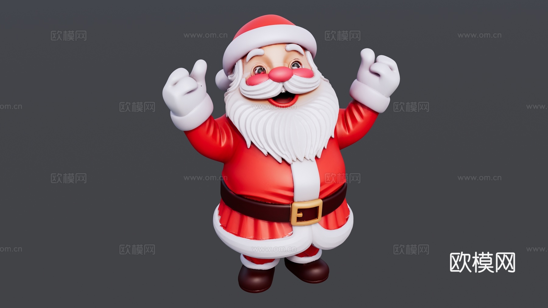 红色衣服的圣诞老人装饰摆件免费su模型