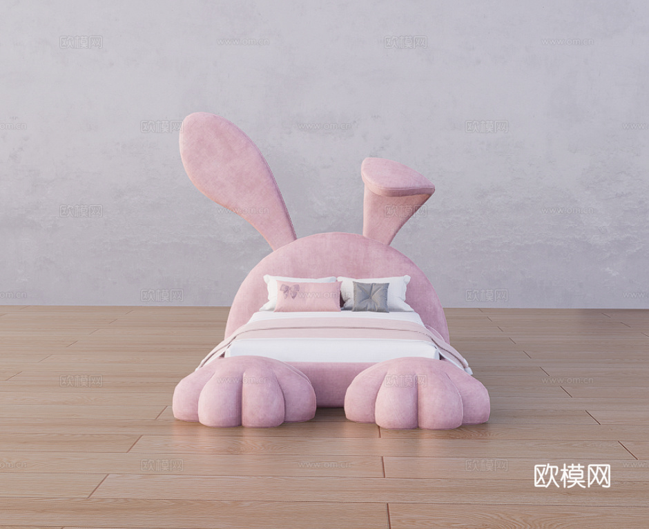 儿童单人床su模型