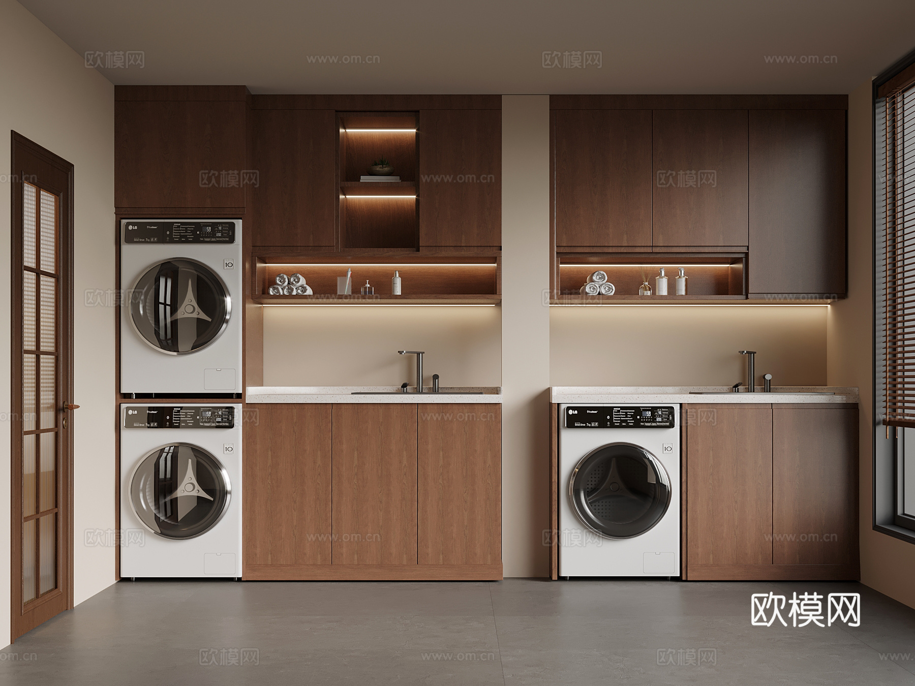 中古风洗衣房3d模型下载