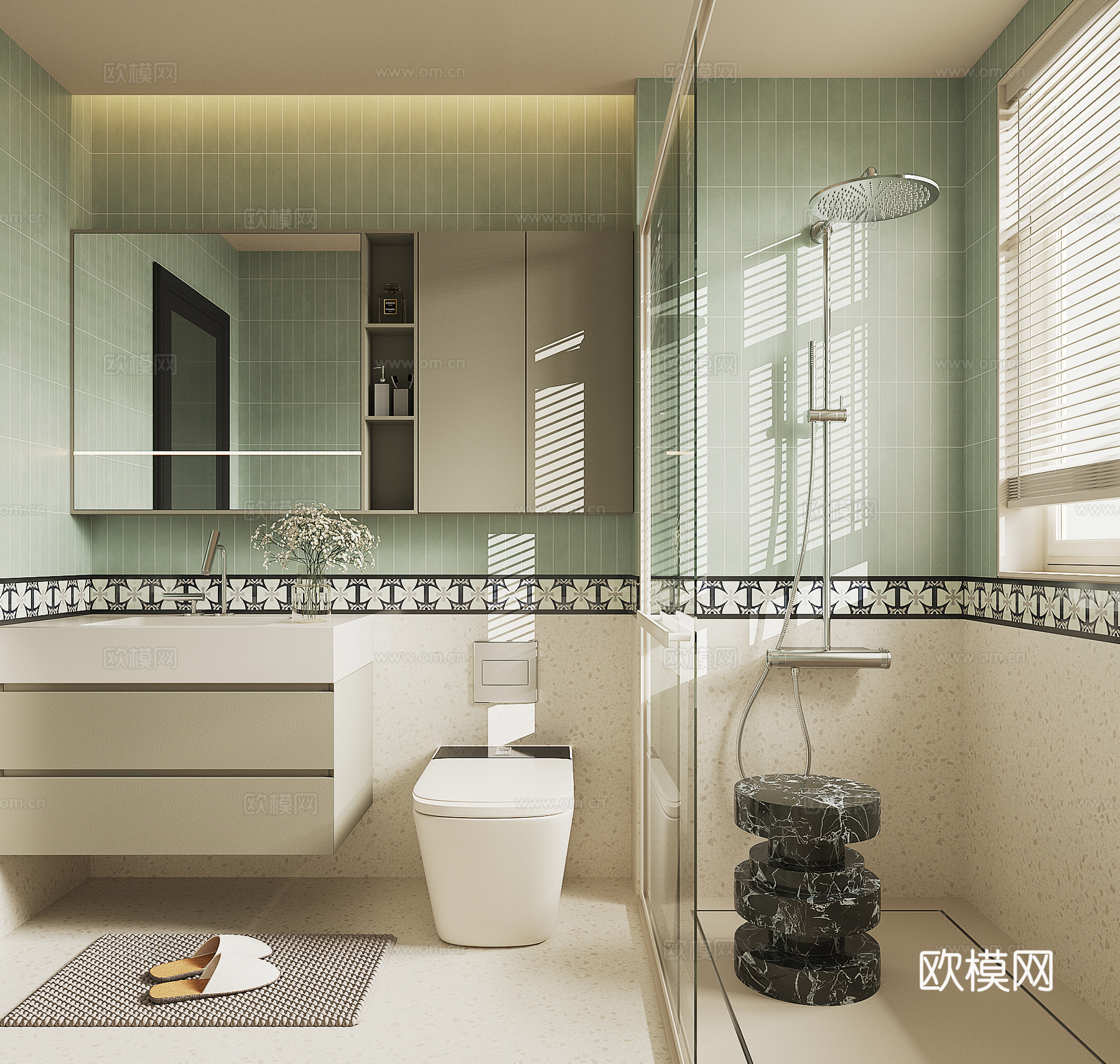 现代家居卫生间su模型