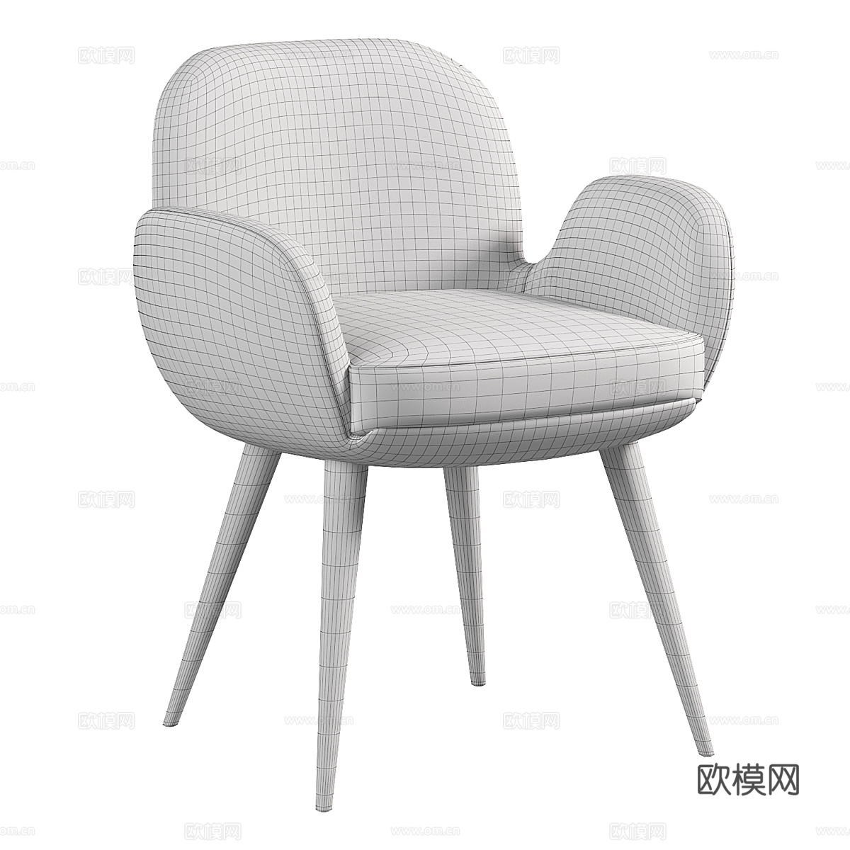 现代意式 Atila 单椅3d模型下载（渲染图3）