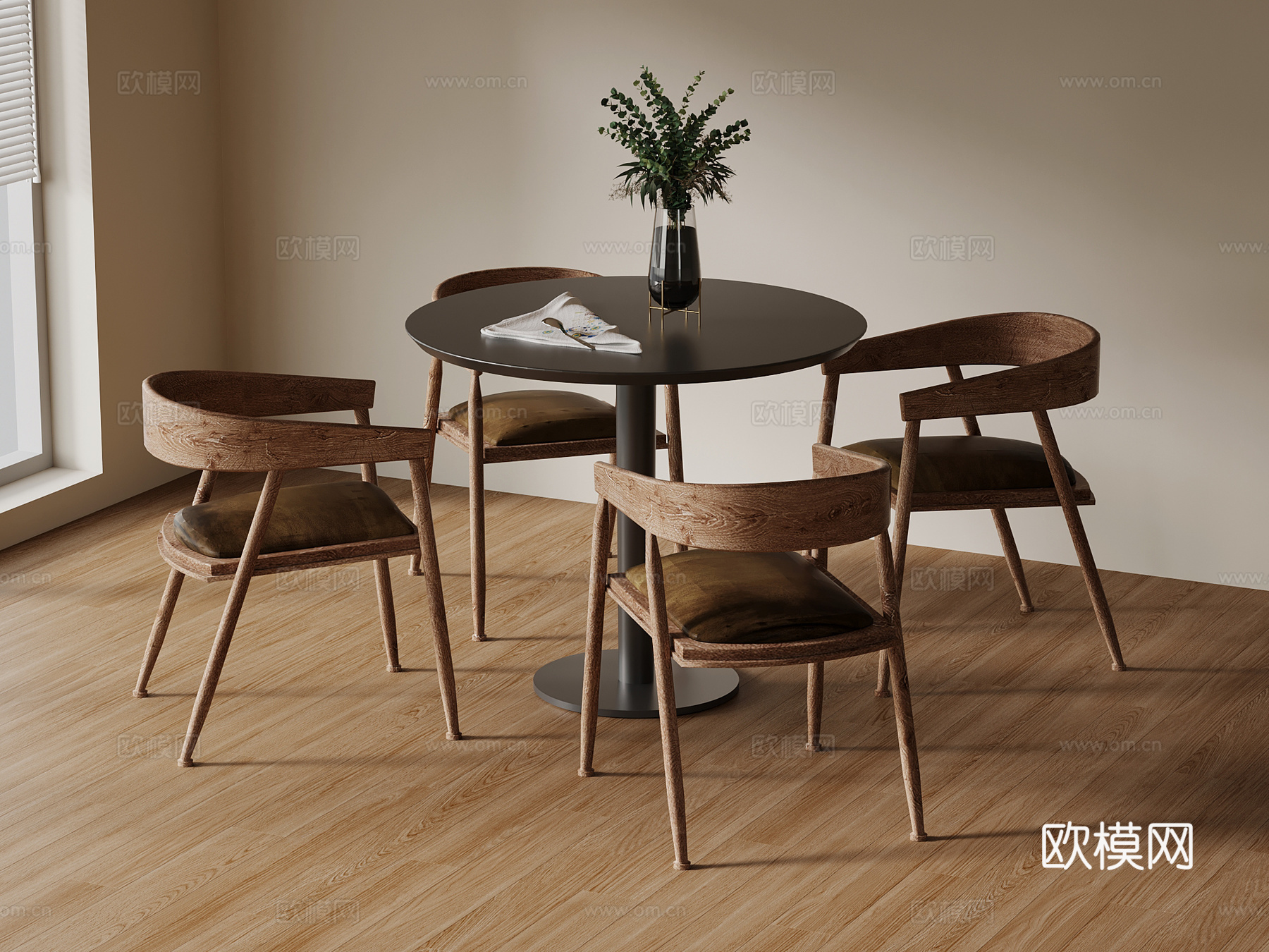 现代休闲桌椅 洽谈桌椅3d模型下载