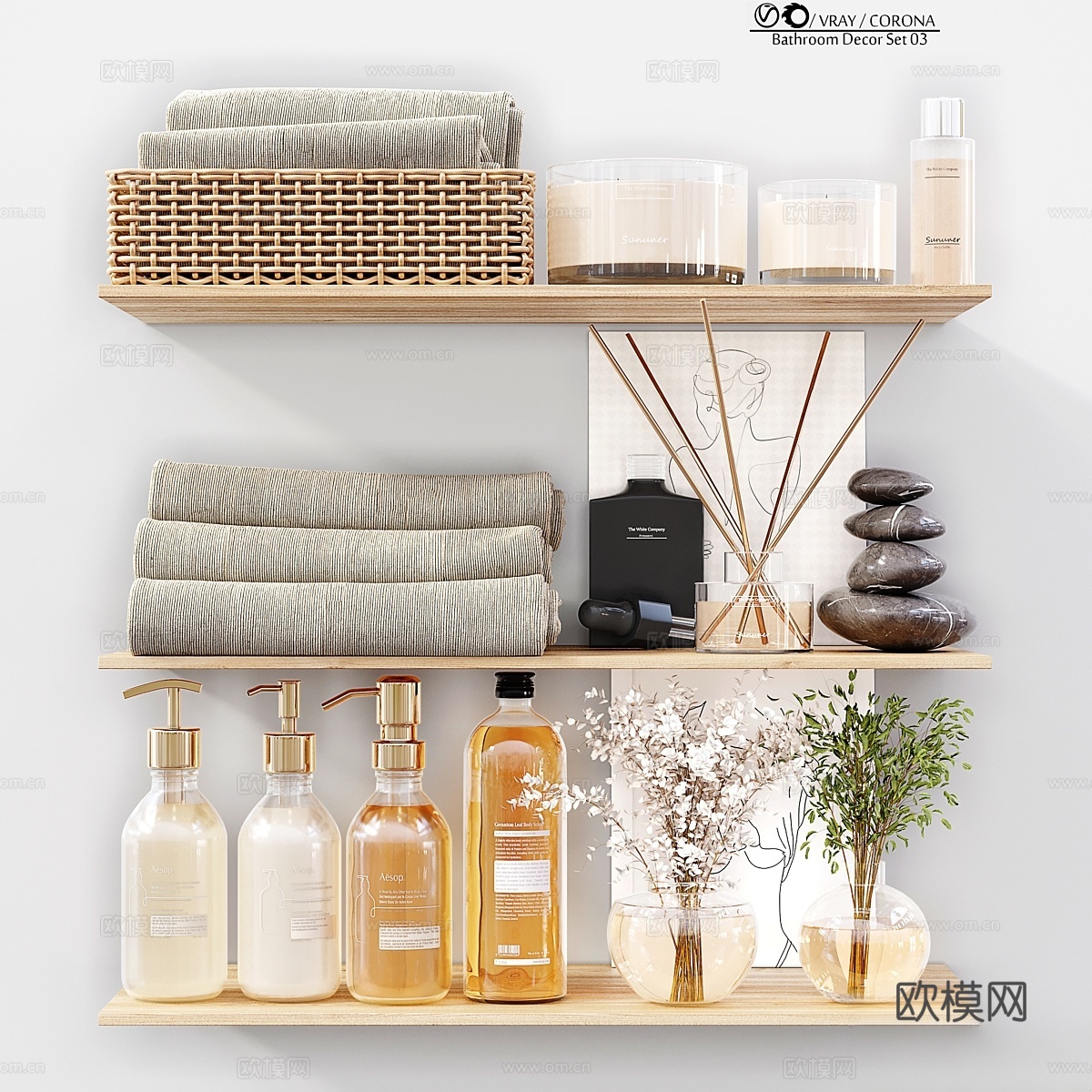 浴室装饰套装033d模型下载