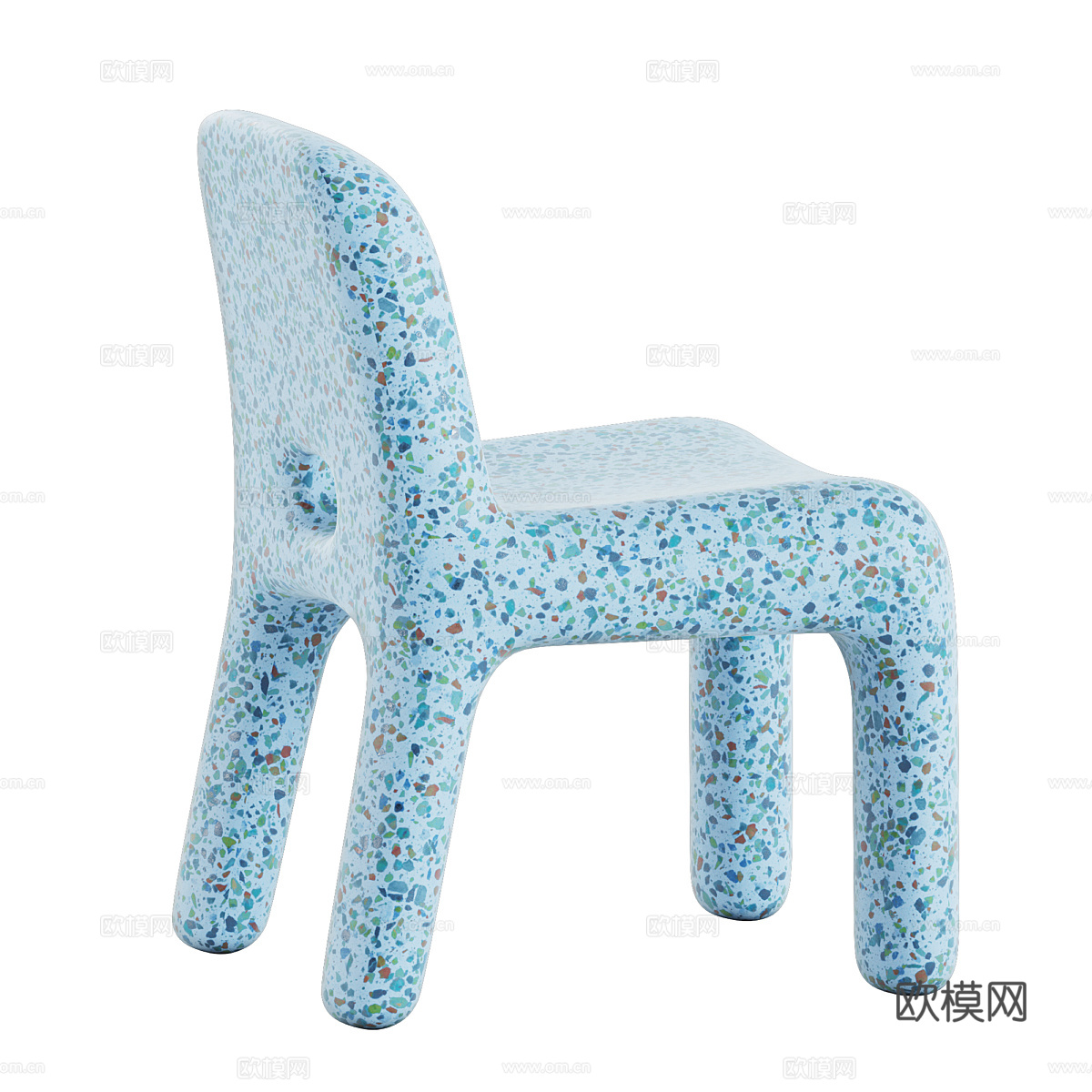 现代奶油风儿童桌椅3d模型下载（渲染图4）