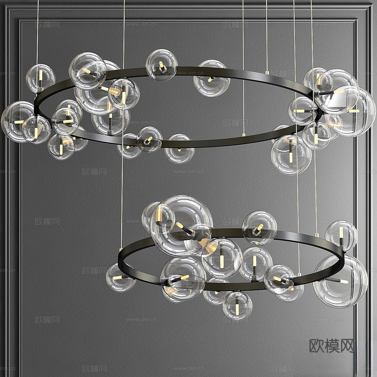 设计环形吊灯 IONA吊灯3d模型下载