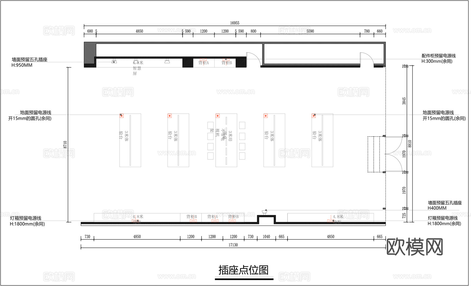 手机专卖店装修施工图cad施工图