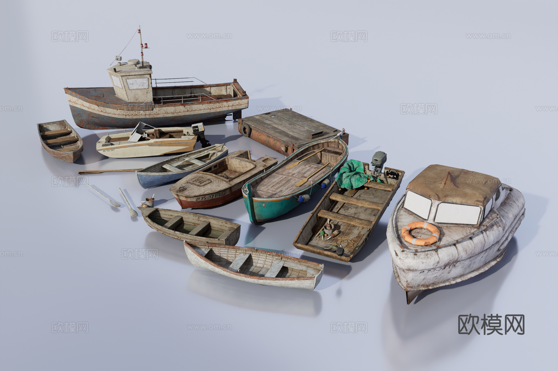 旧船3d模型下载（渲染图2）
