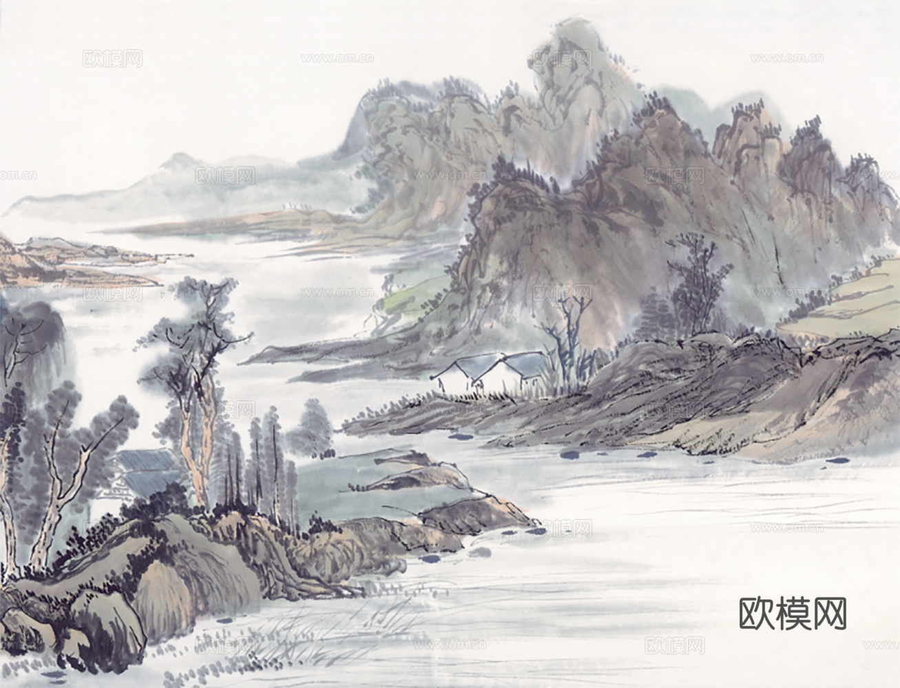 中式新中式壁画 壁纸 墙布 墙纸下载