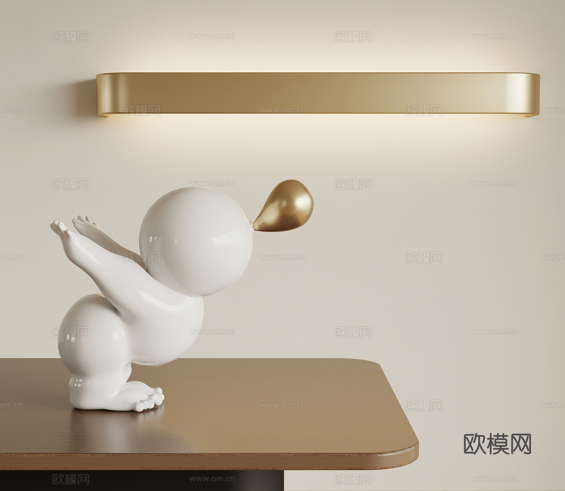现代雕塑 壁灯 金属壁灯su模型