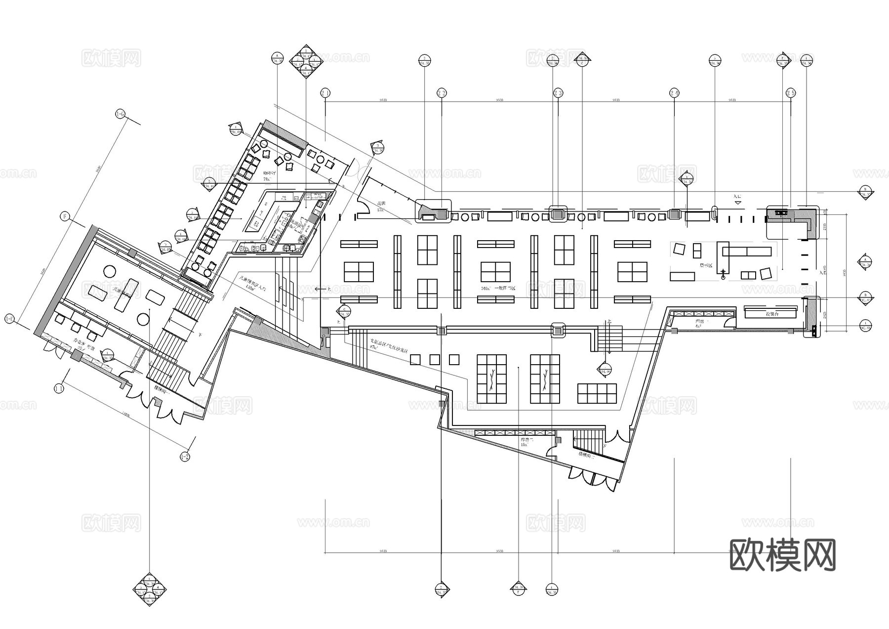 893㎡中信书店施工图cad施工图