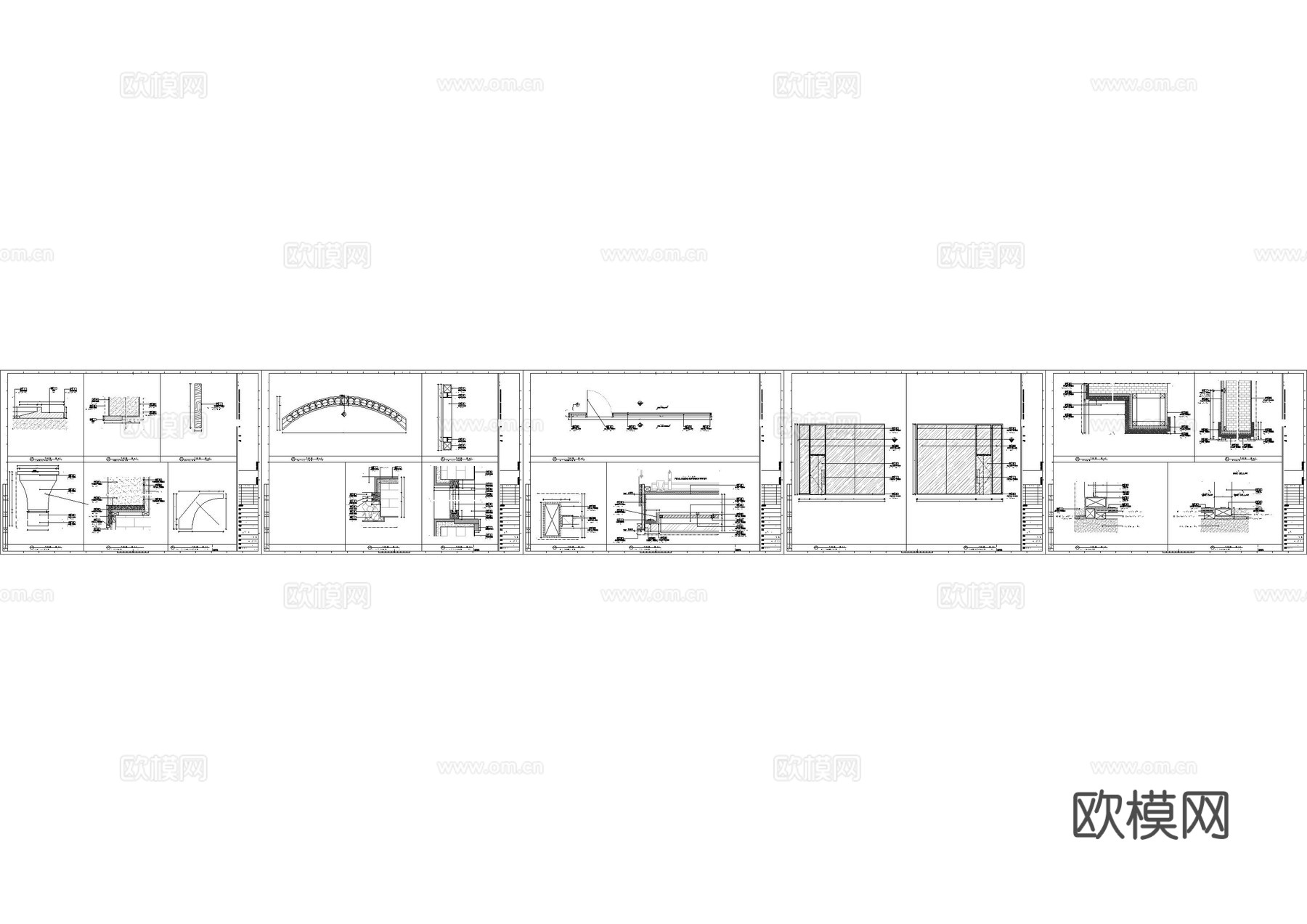 钢化玻璃隔墙节点图cad施工图