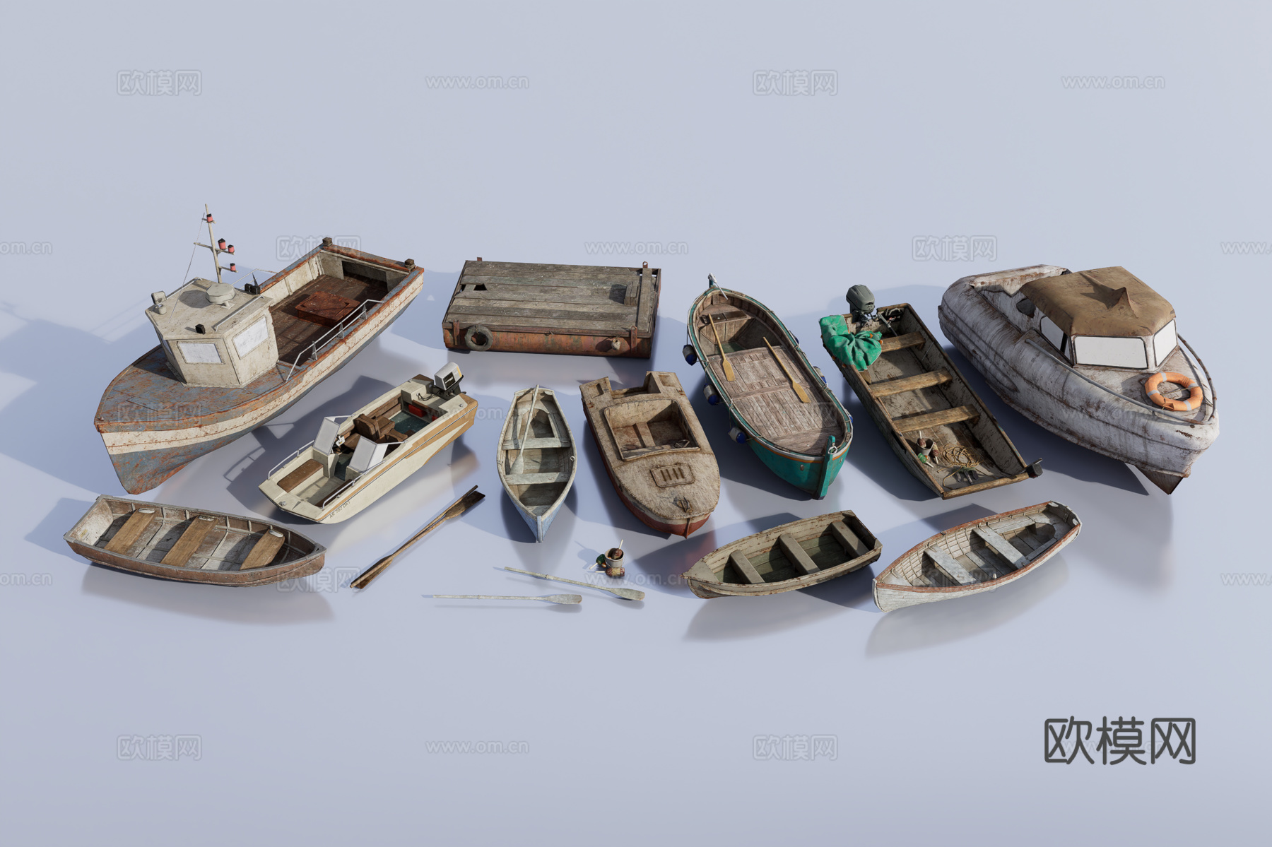 旧船3d模型下载（渲染图1）