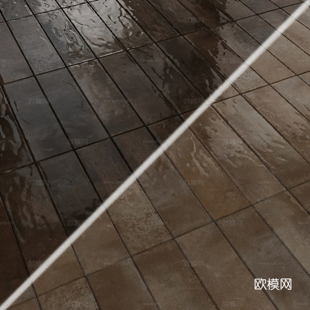 手工砖 釉面砖 深色小砖su模型