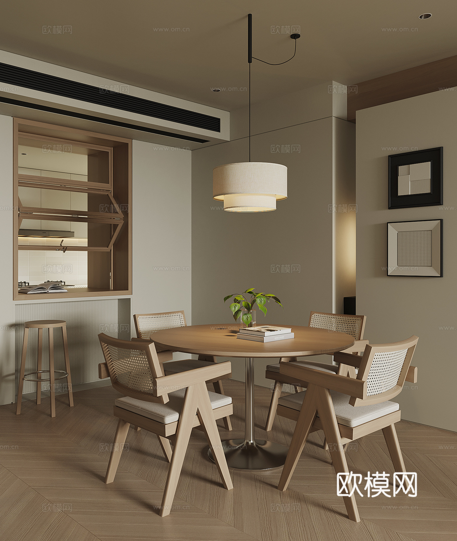 现代家居餐厅su模型