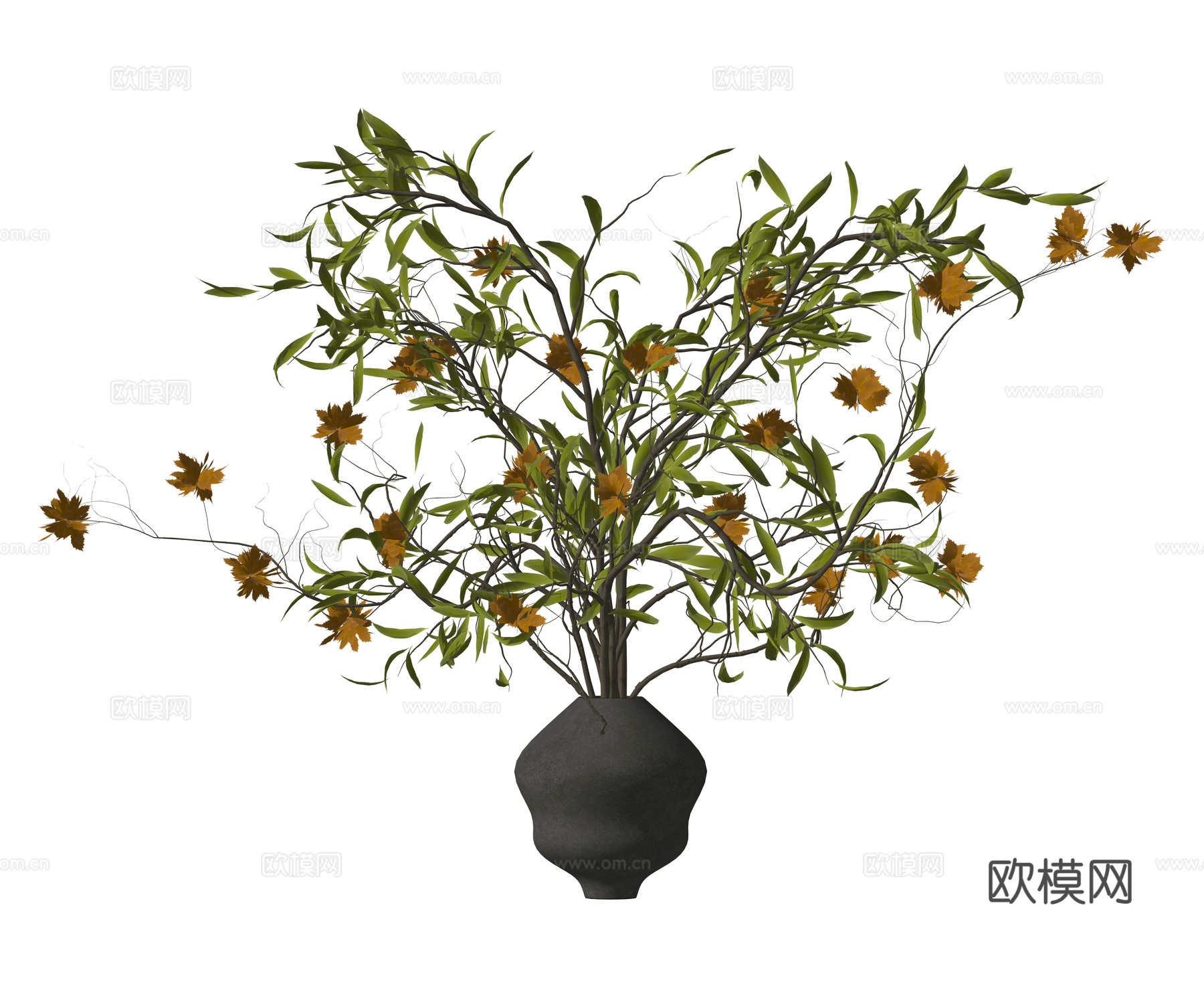 花瓶摆件 绿植花瓶 花瓶花艺摆件su模型