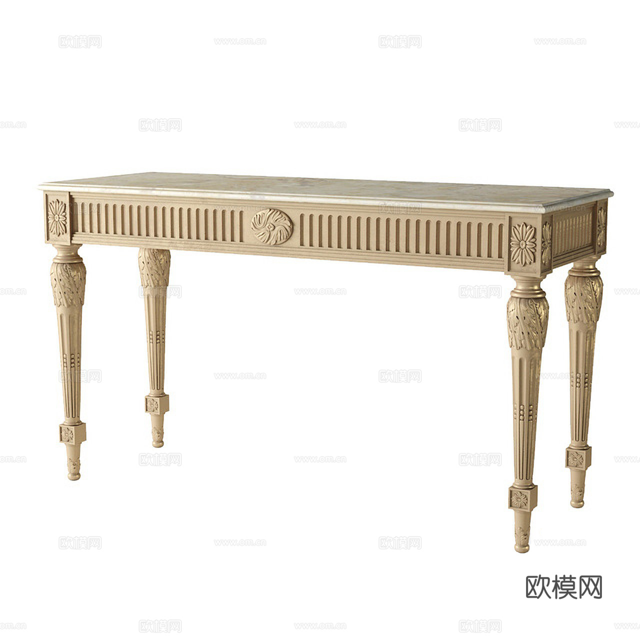 欧式古典玄关柜 边柜 餐边柜 欧式玄关柜 欧式餐边柜 边3d模型下载（渲染图2）