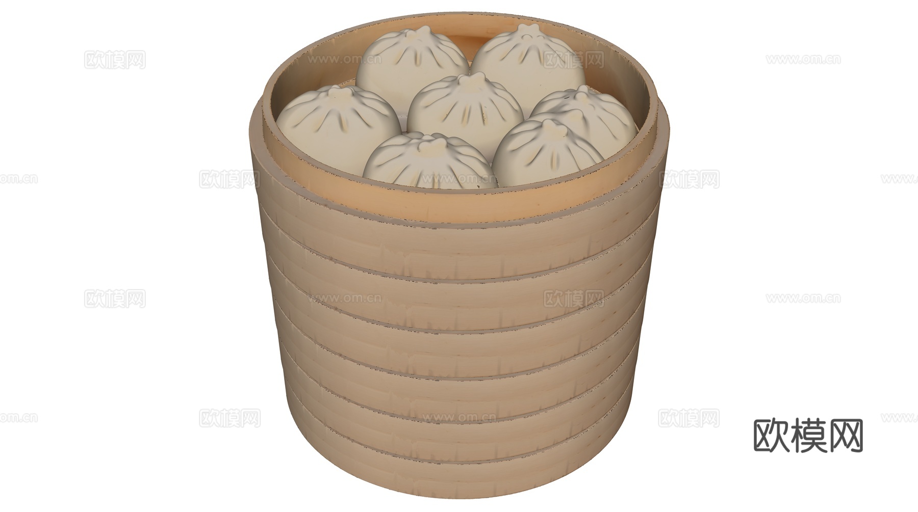 一笼刚出锅的包子su模型