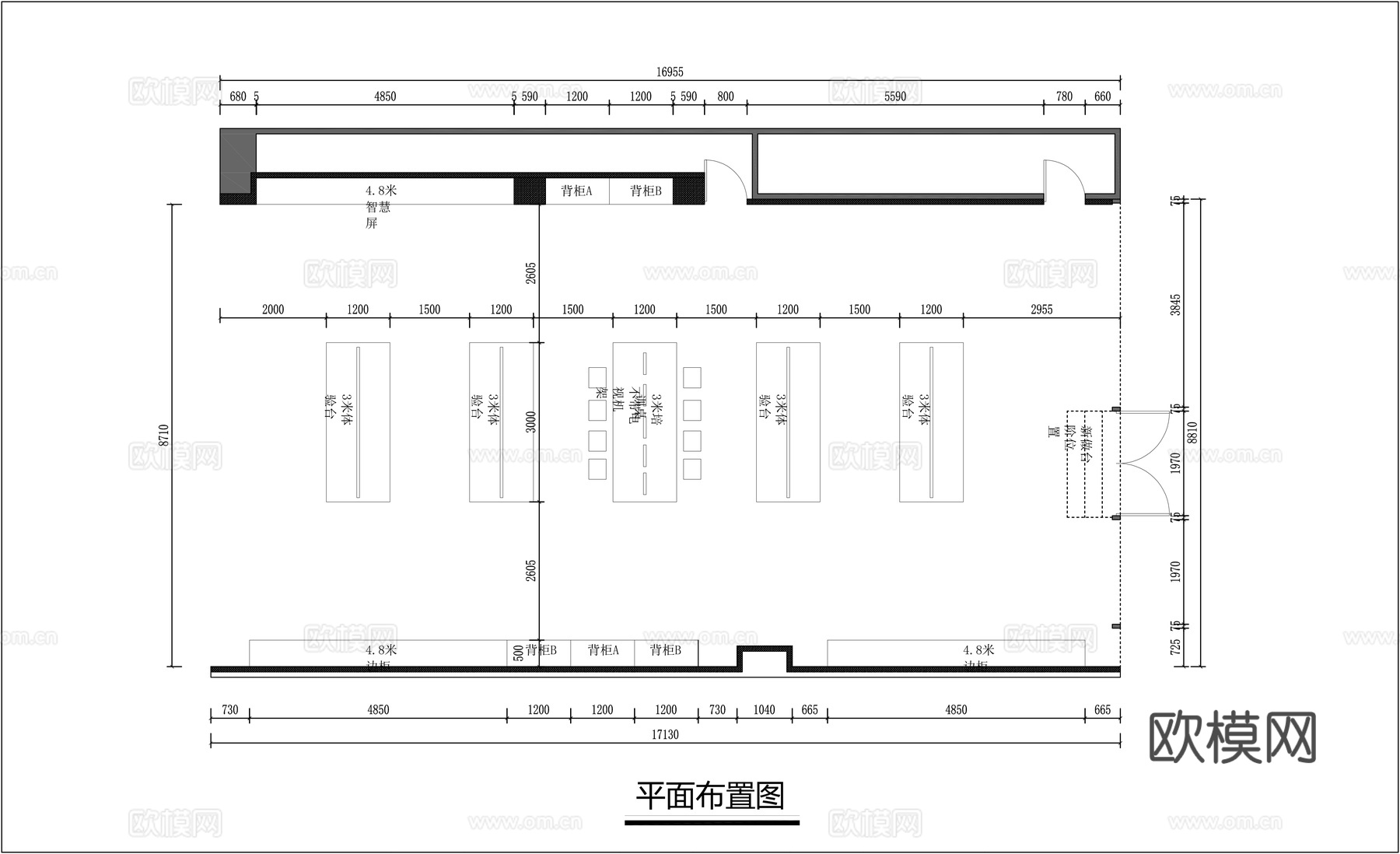 手机专卖店装修施工图cad施工图