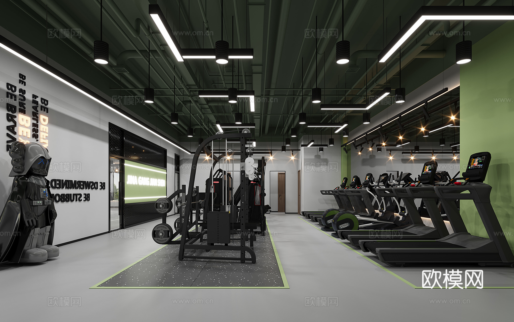 健身房私教3d模型下载（渲染图3）