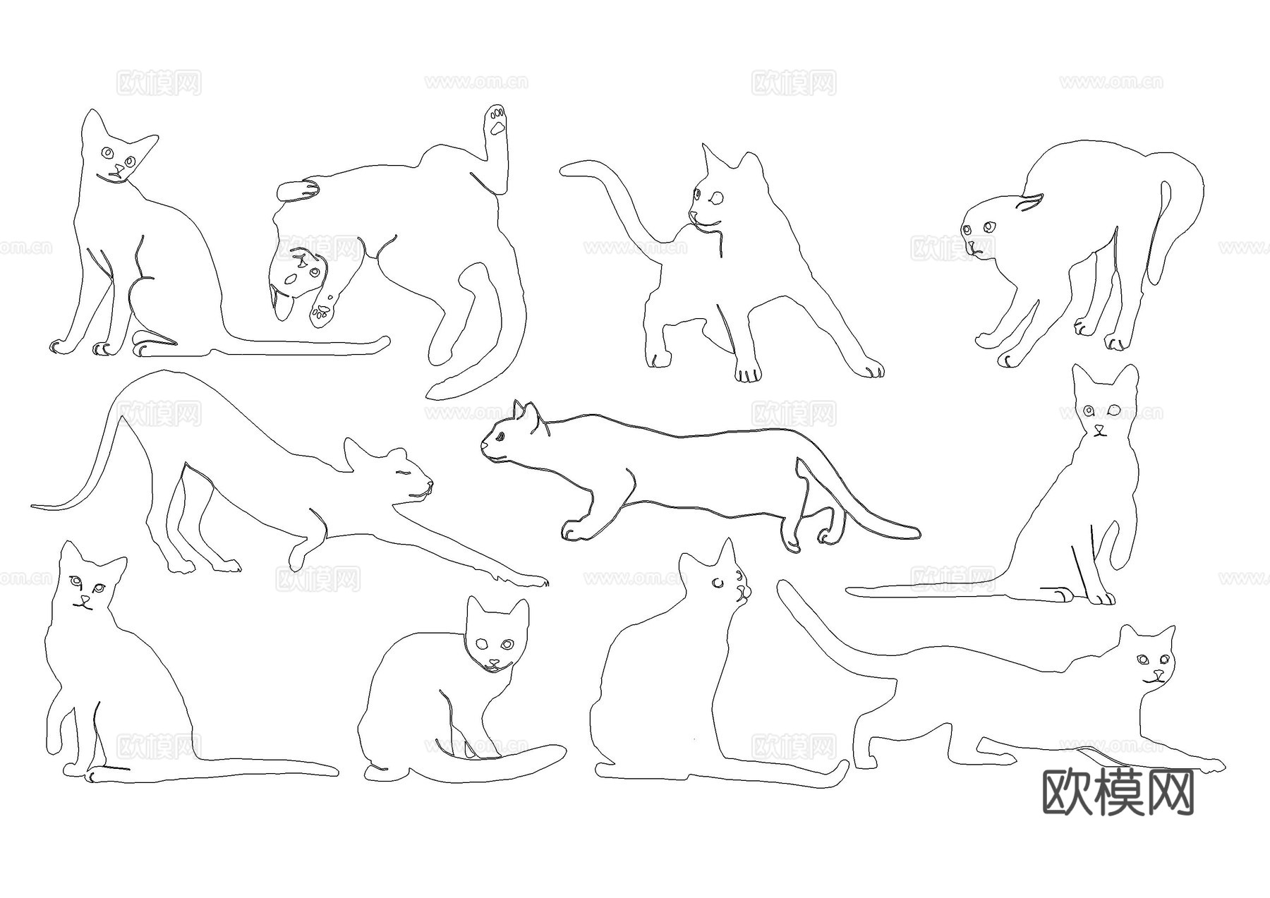猫狗动物图库cad施工图