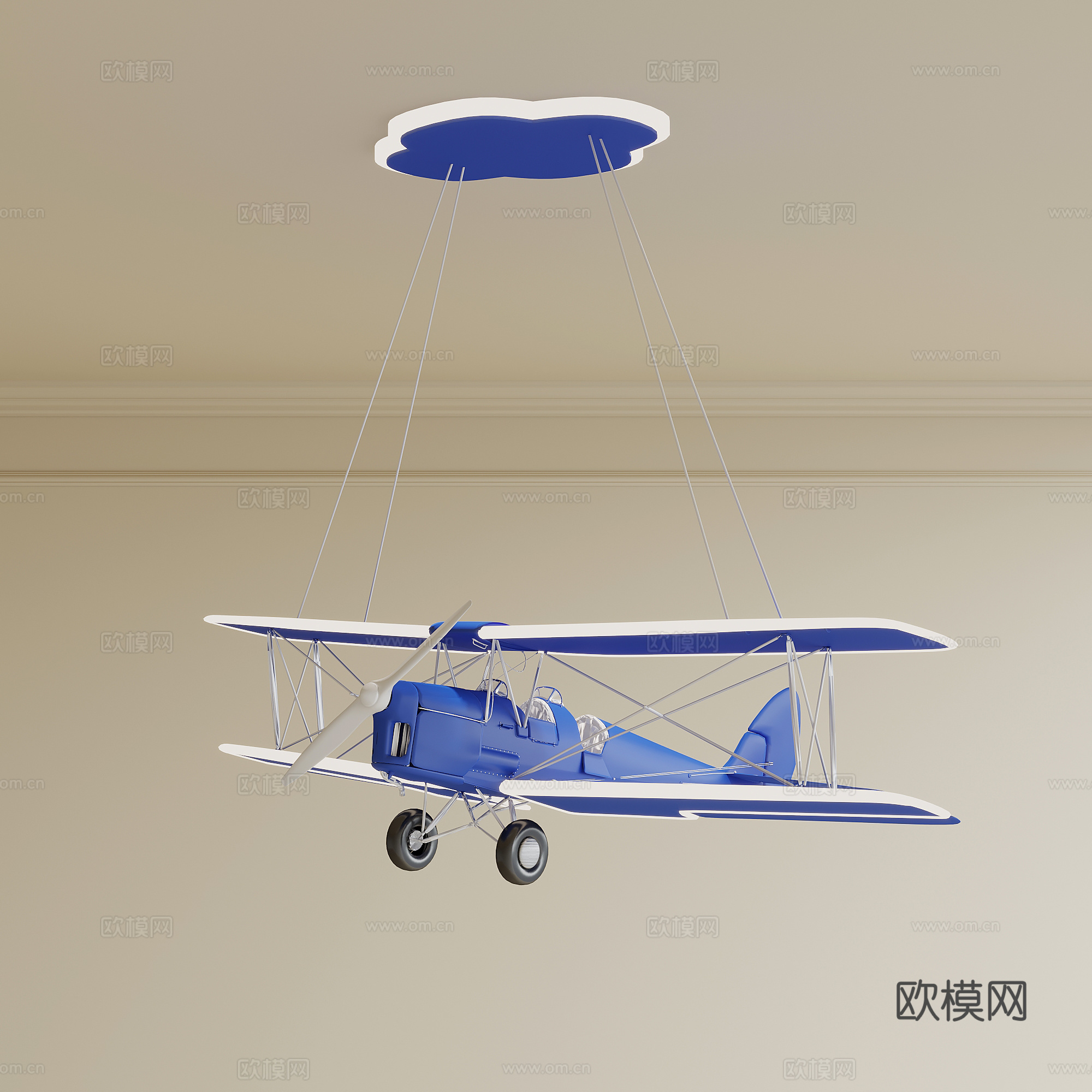 现代儿童吊灯 异形吊灯 飞机吊灯su模型