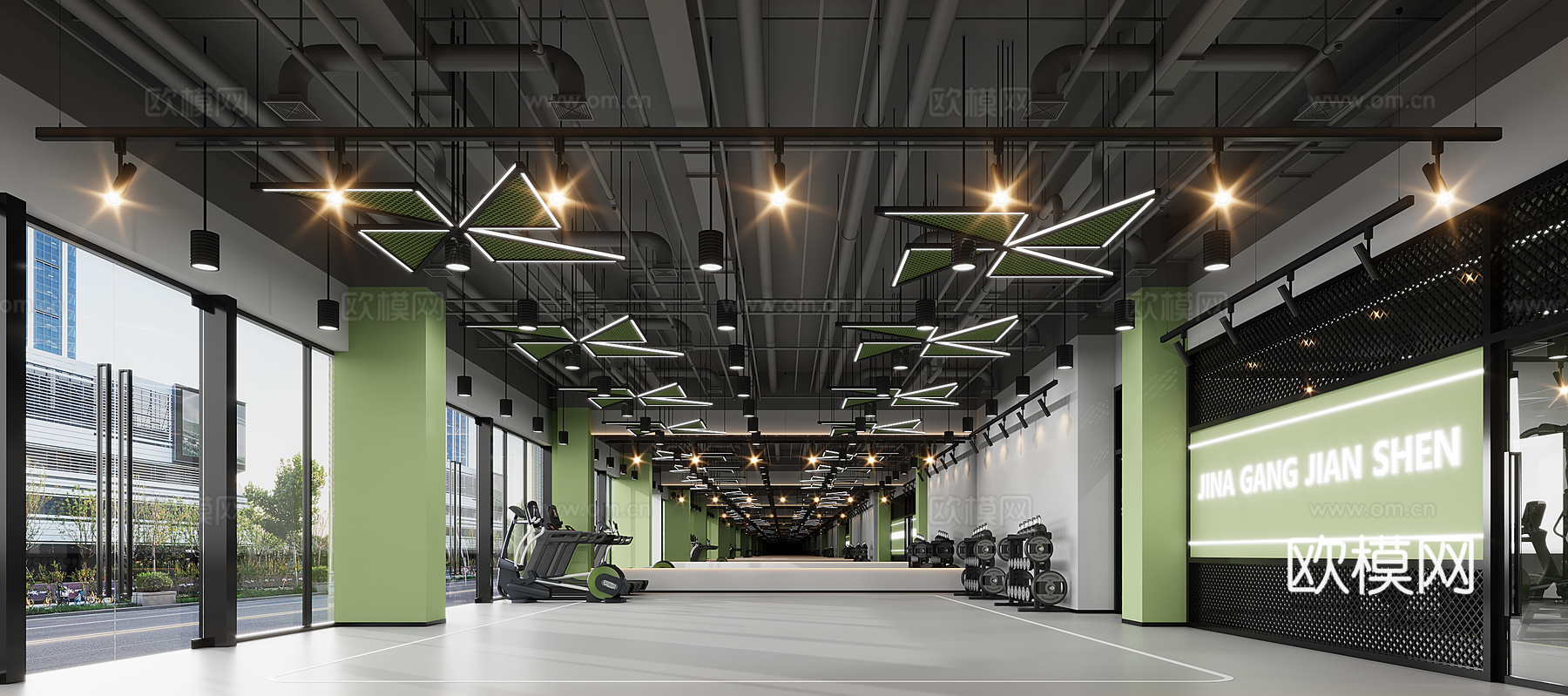 健身房私教3d模型下载（渲染图2）