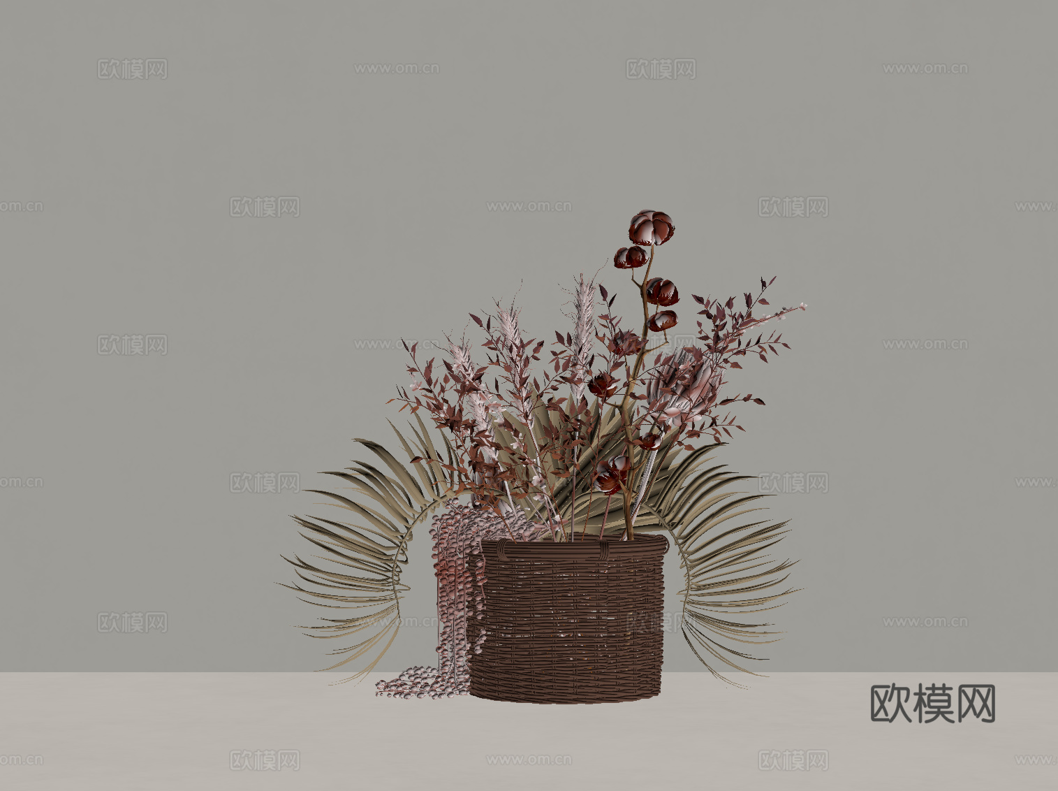 现代花瓶 插花花艺su模型