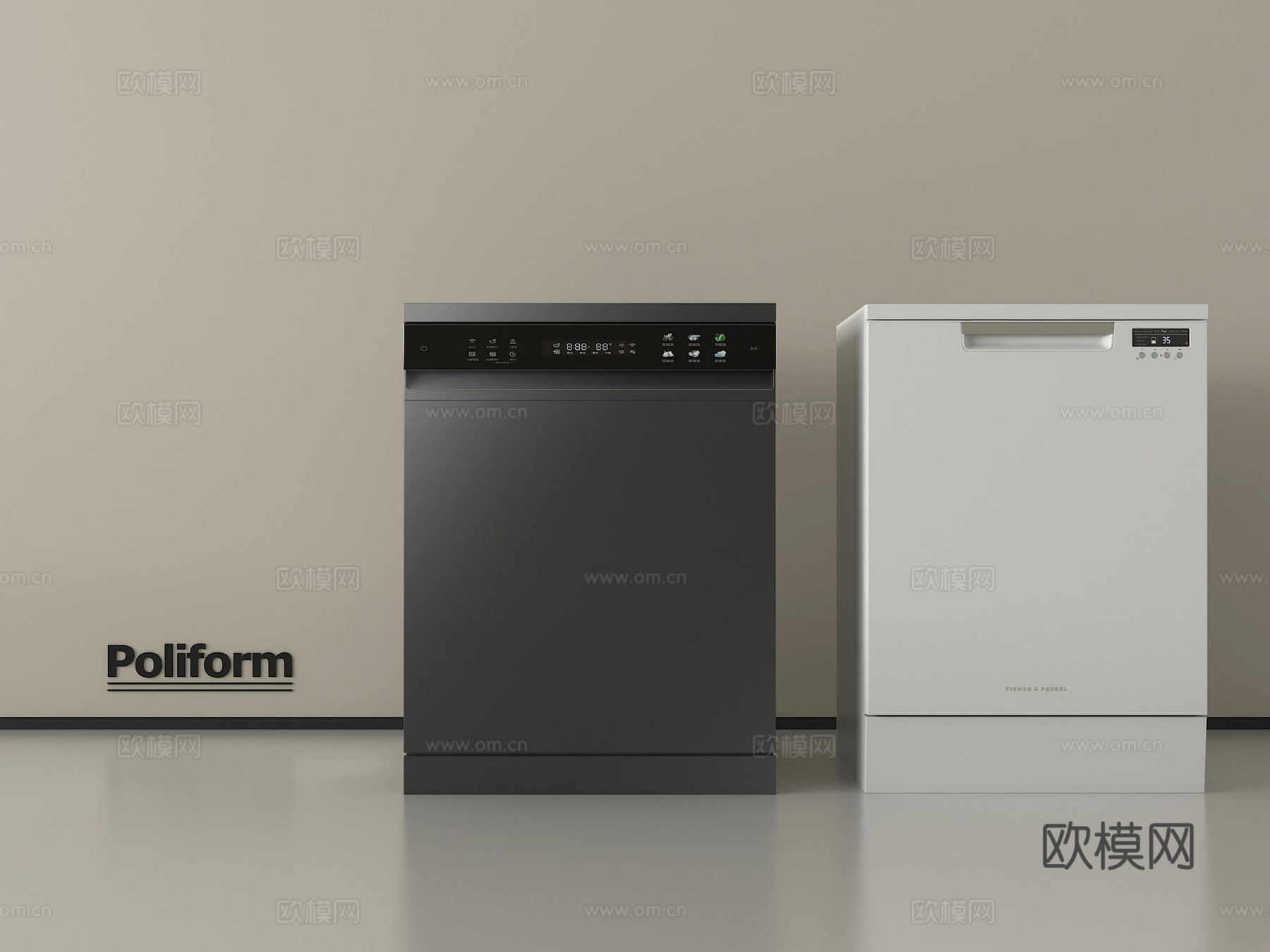 现代洗碗机 智能洗碗机su模型