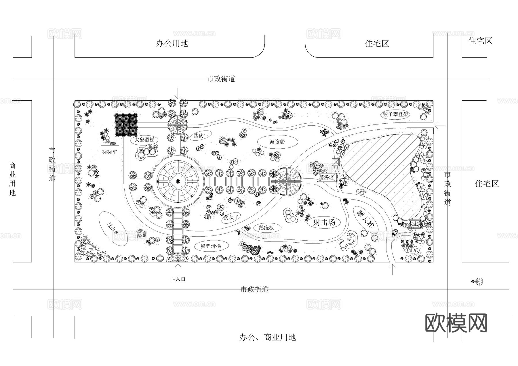 儿童活动广场节点图cad施工图