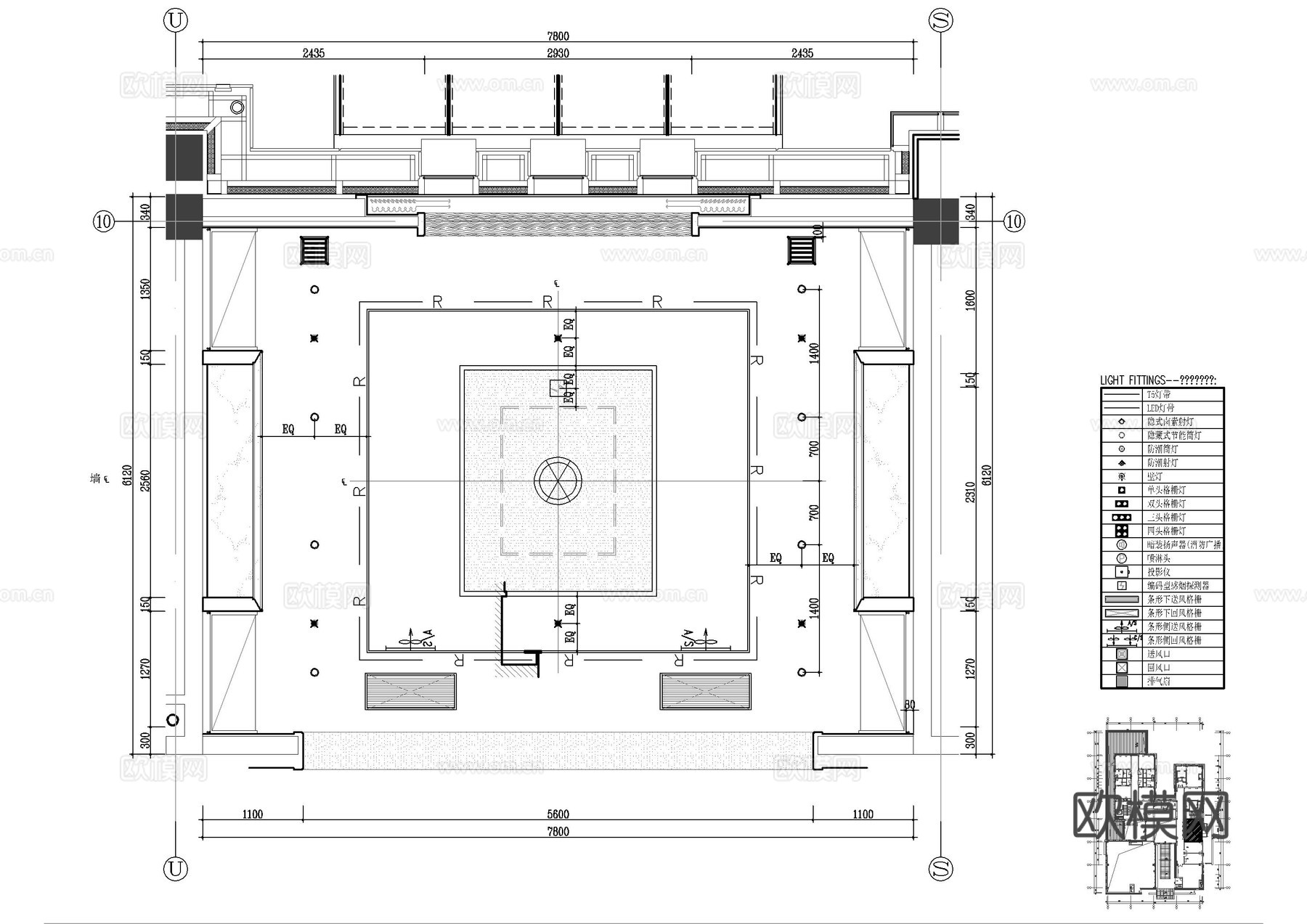 中式休闲会所书吧施工图cad施工图