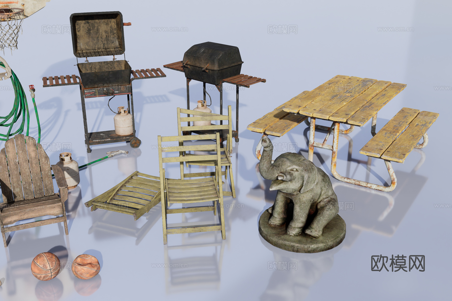 欧式复古家具组合3d模型