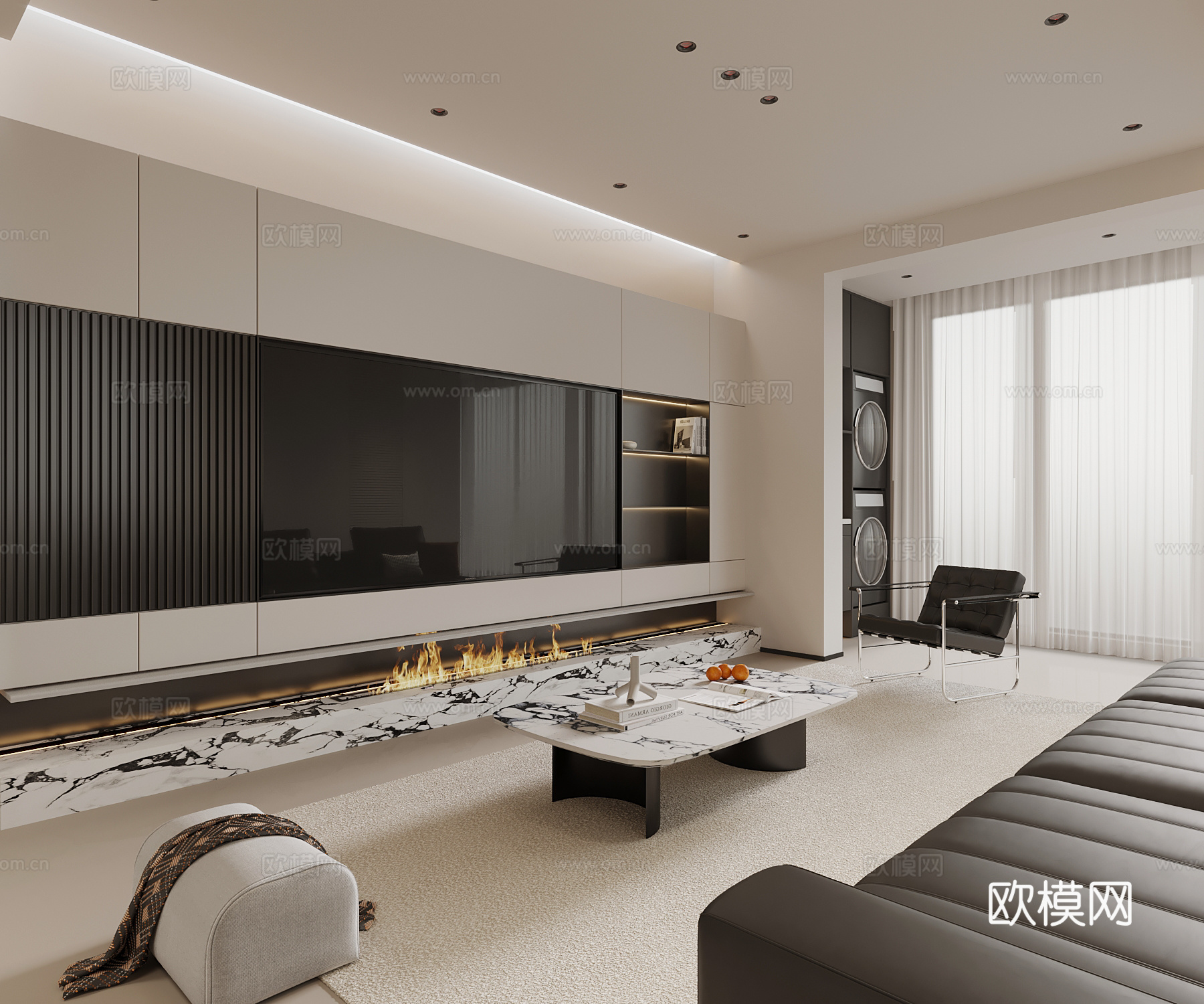 现代客厅su模型