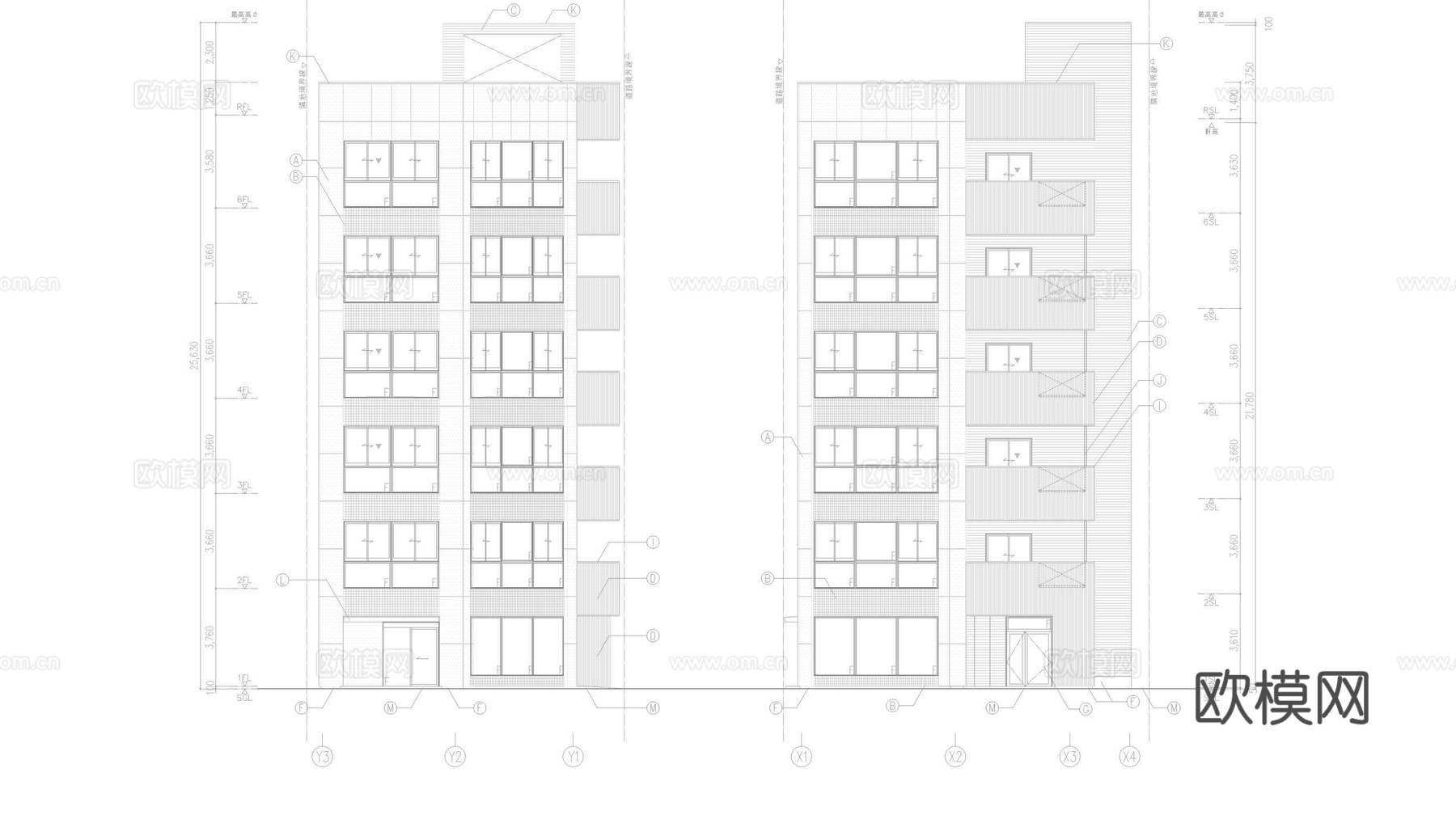 高层写字楼 高层住宅 高层建筑cad施工图