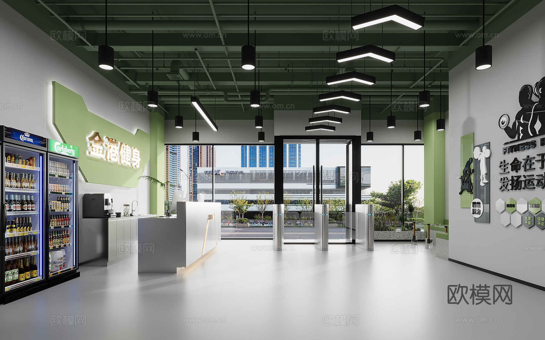 健身房私教3d模型下载（渲染图1）